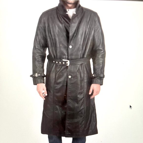 The Jacket Maker Other - Daniel Black Leather Trench Coat